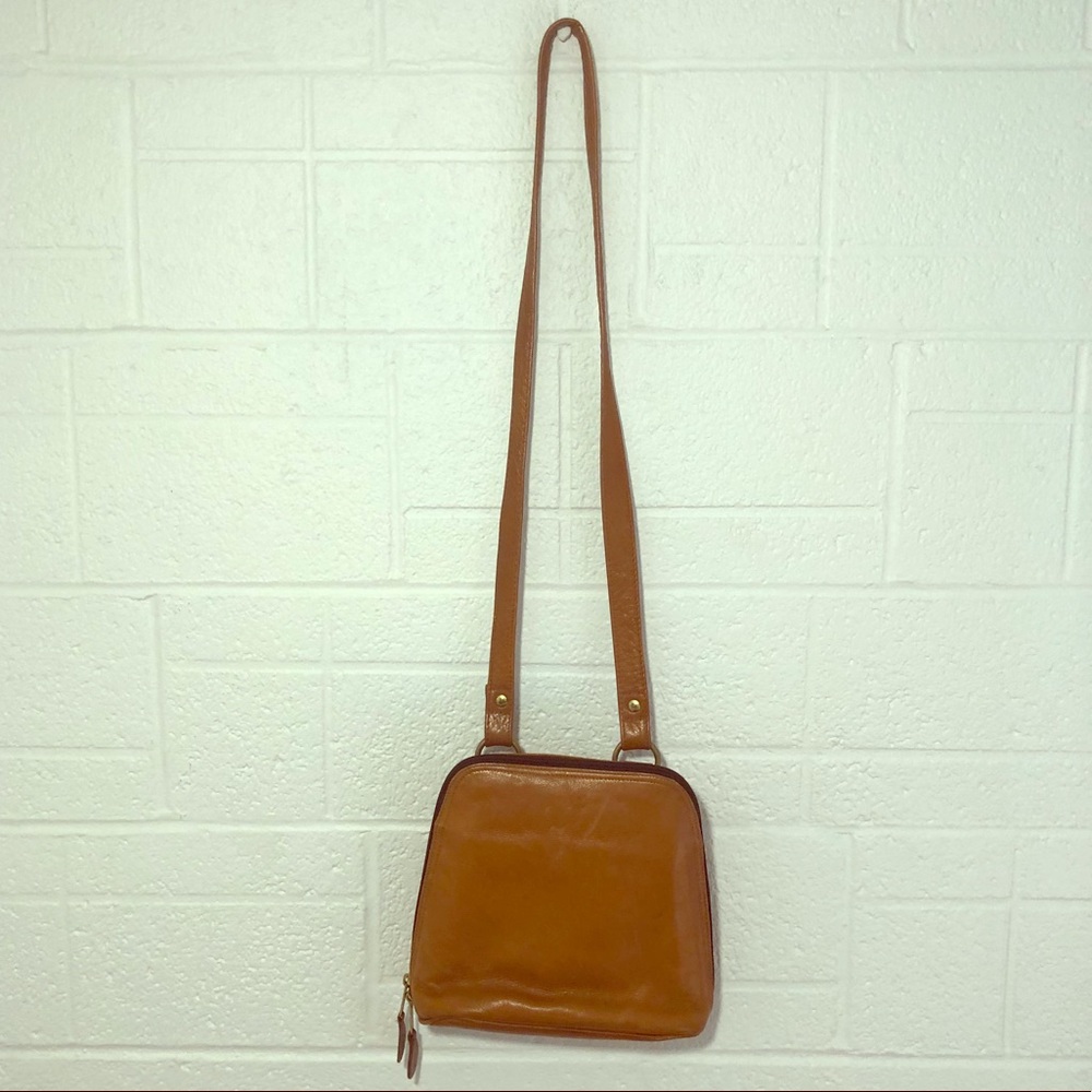Vintage Frye leather dual zip bag